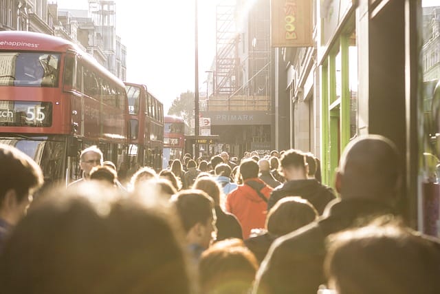 crowded London street