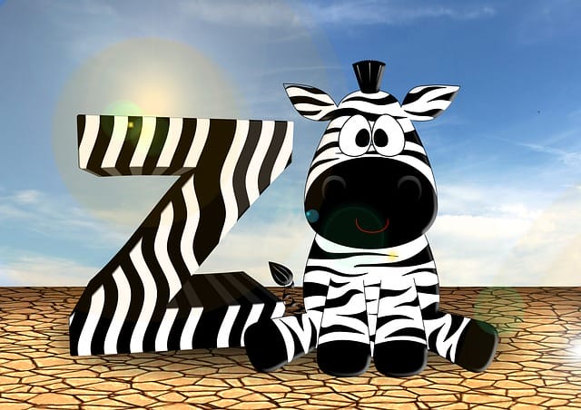 Zebra with letter Z