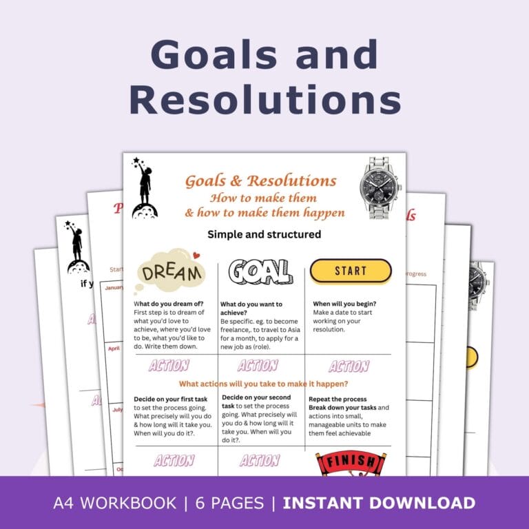 Goals and resolution planner by Life Coach Lucy Seifert